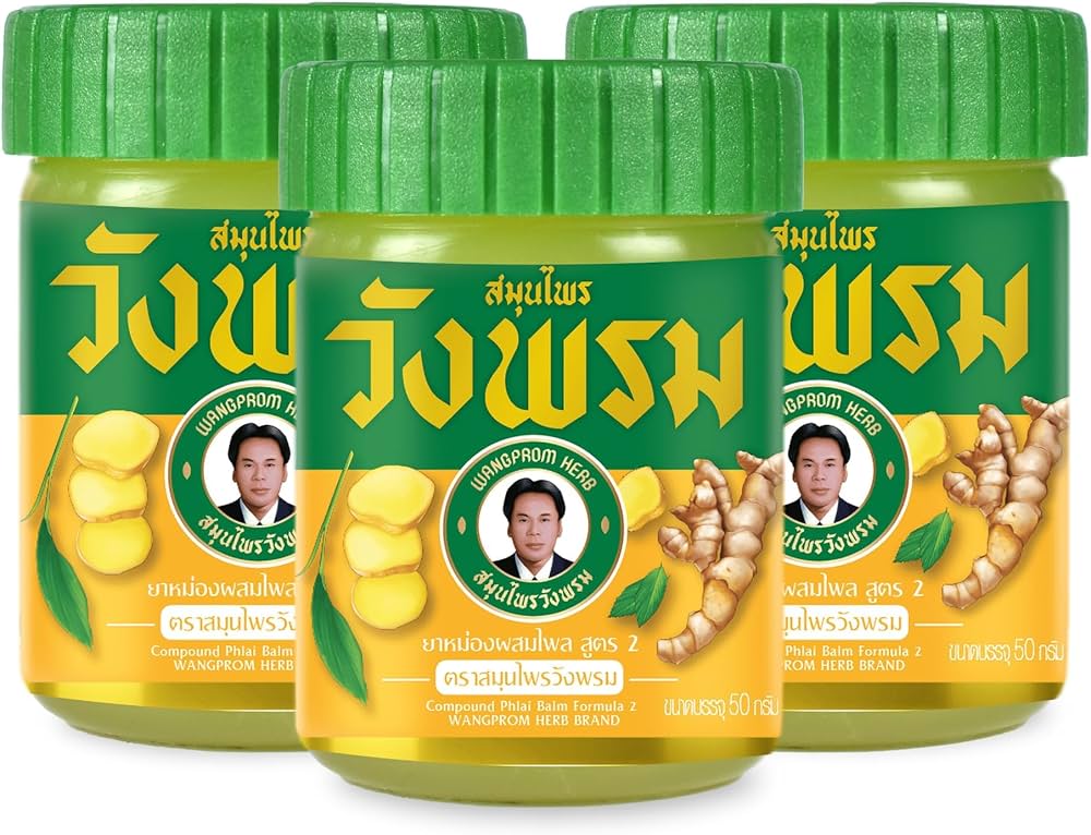 Wang Prom ハーブバーム6個入り Amazon.com: Wang Prom Herbal Balm-Pain Relief Balm for